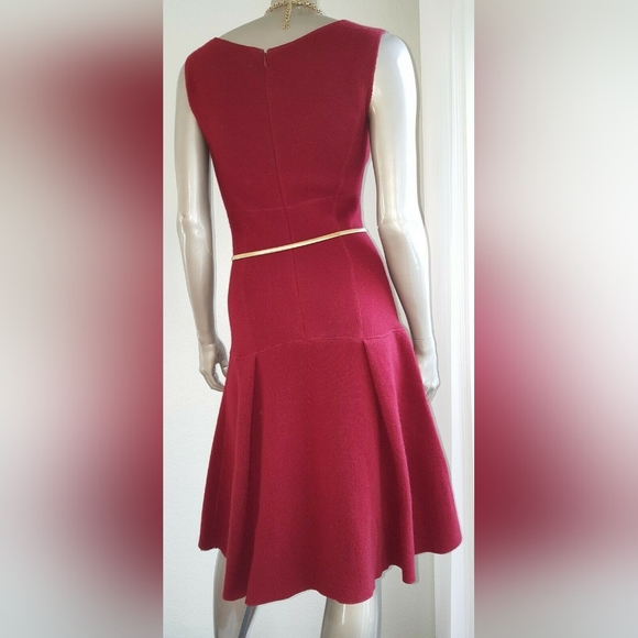 *$3,800 OSCAR DE LA RENTA STUNNING WOOL CASHMERE PLEADED RUNWAY DRESS US S - Picture 8 of 10